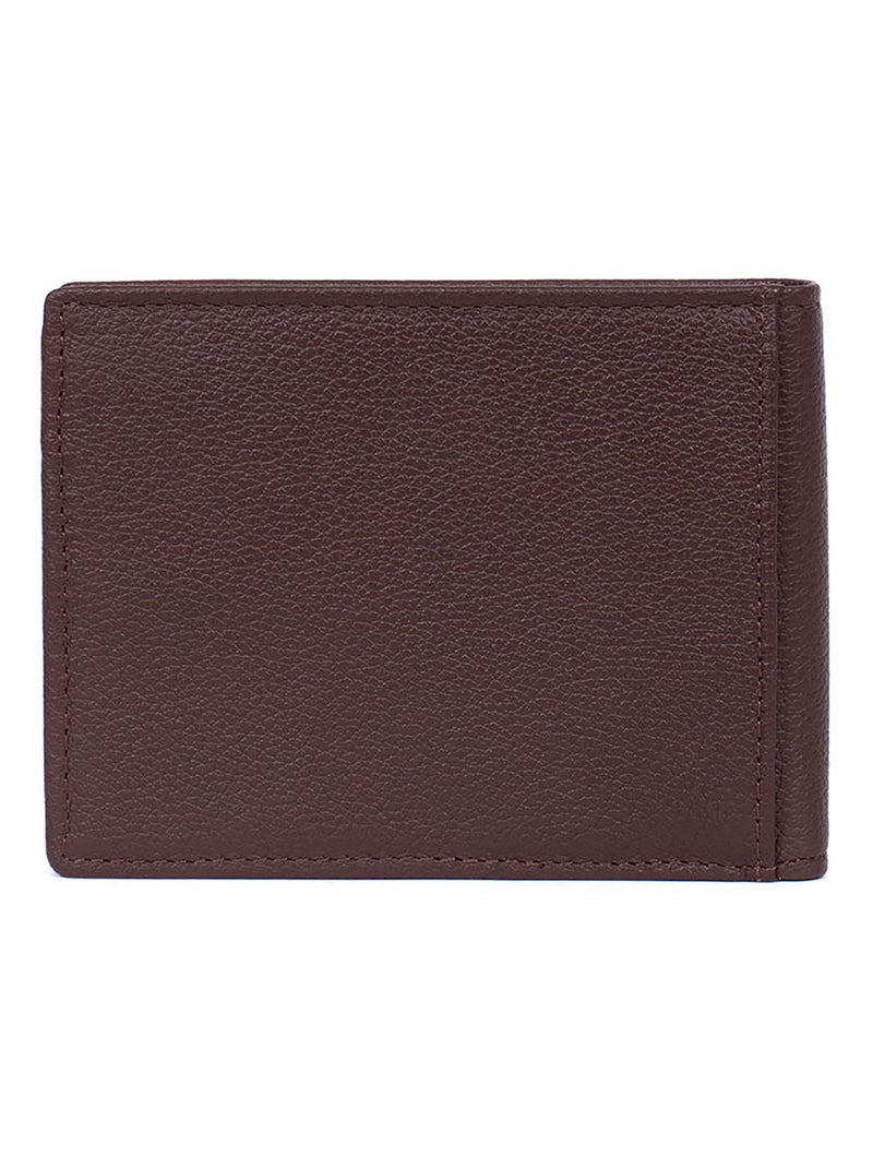 Portefeuille italien  2 volets  Stop RFID  Cuir CONFORT Marron chocolat - Kiabi