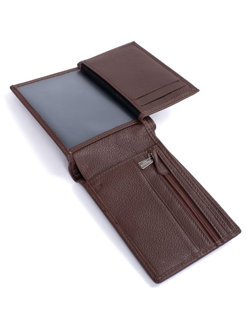 Portefeuille italien  2 volets  Stop RFID  Cuir CONFORT - Kiabi