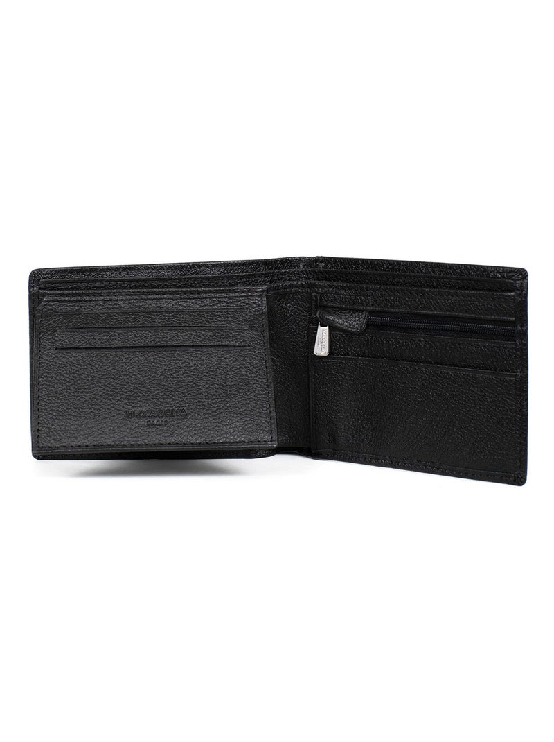 Portefeuille italien  2 volets  Stop RFID  Cuir CONFORT Noir - Kiabi