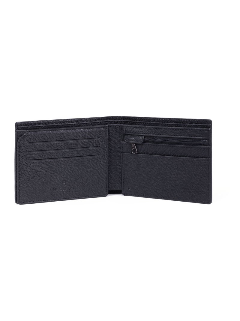 Portefeuille italien  2 volets  Stop RFID  Cuir Dandy Noir - Kiabi