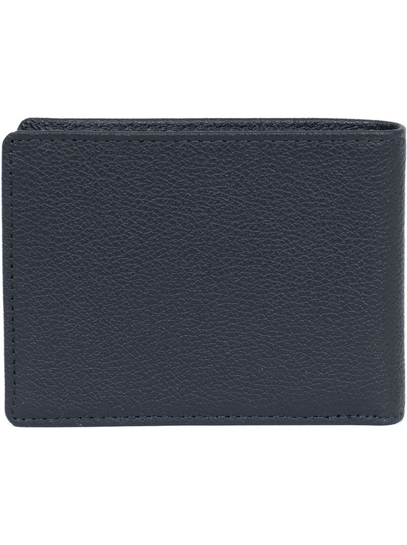 Portefeuille italien  2 volets  Stop RFID  Cuir de vachette CONFORT Bleu marine - Kiabi