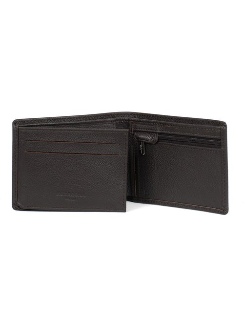 Portefeuille italien  2 volets  Stop RFID  Cuir de vachette CONFORT - Kiabi