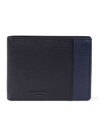 Portefeuille italien 2 volets stop rfid cuir duo hexagona