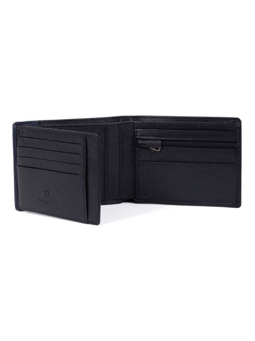 Portefeuille italien  2 volets  Stop RFID  Cuir DUO - Kiabi