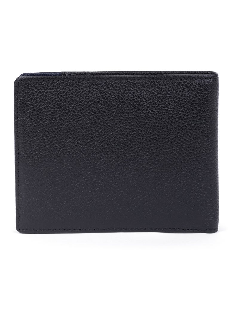 Portefeuille italien  2 volets  Stop RFID  Cuir DUO Noir Bleu - Kiabi