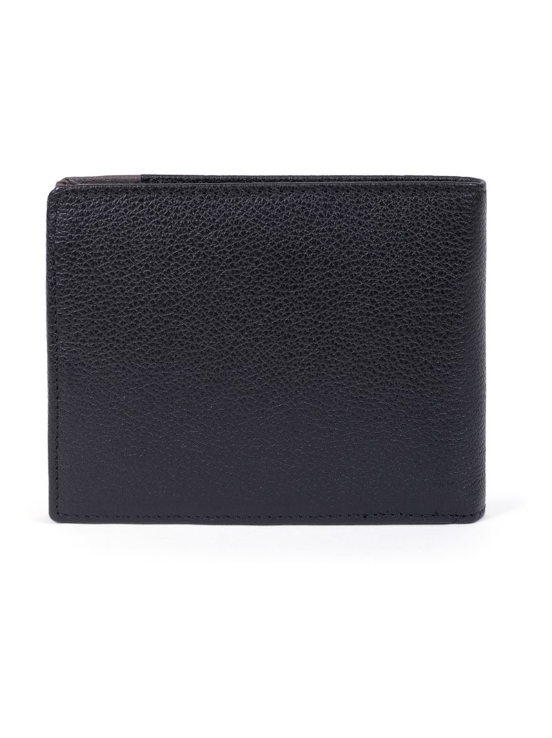 Portefeuille italien  2 volets  Stop RFID  Cuir DUO Noir Gris - Kiabi