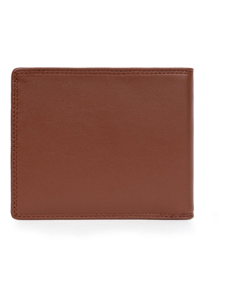 Portefeuille italien  2 volets  Stop RFID  Cuir SENSATION Cognac - Kiabi