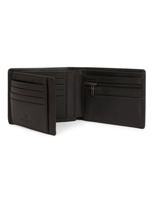Portefeuille italien  2 volets  stop rfid  cuir sensation hexagona - Kiabi