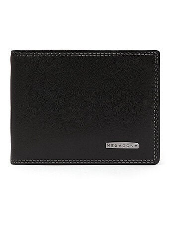Portefeuille italien 2 volets stop rfid cuir sensation hexagona