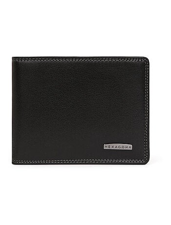 Portefeuille italien 2 volets stop rfid cuir sensation hexagona