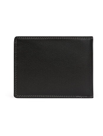 Portefeuille italien 2 volets stop rfid cuir sensation hexagona