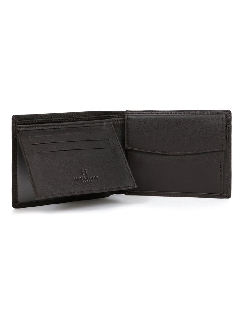 Portefeuille italien  2 volets  Stop RFID  Cuir SENSATION Marron foncé - Kiabi
