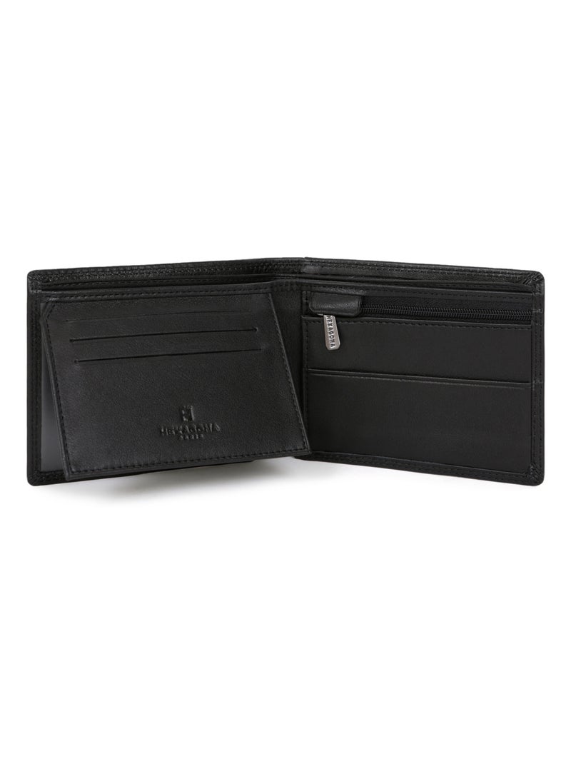 Portefeuille italien  2 volets  Stop RFID  Cuir SENSATION Noir - Kiabi