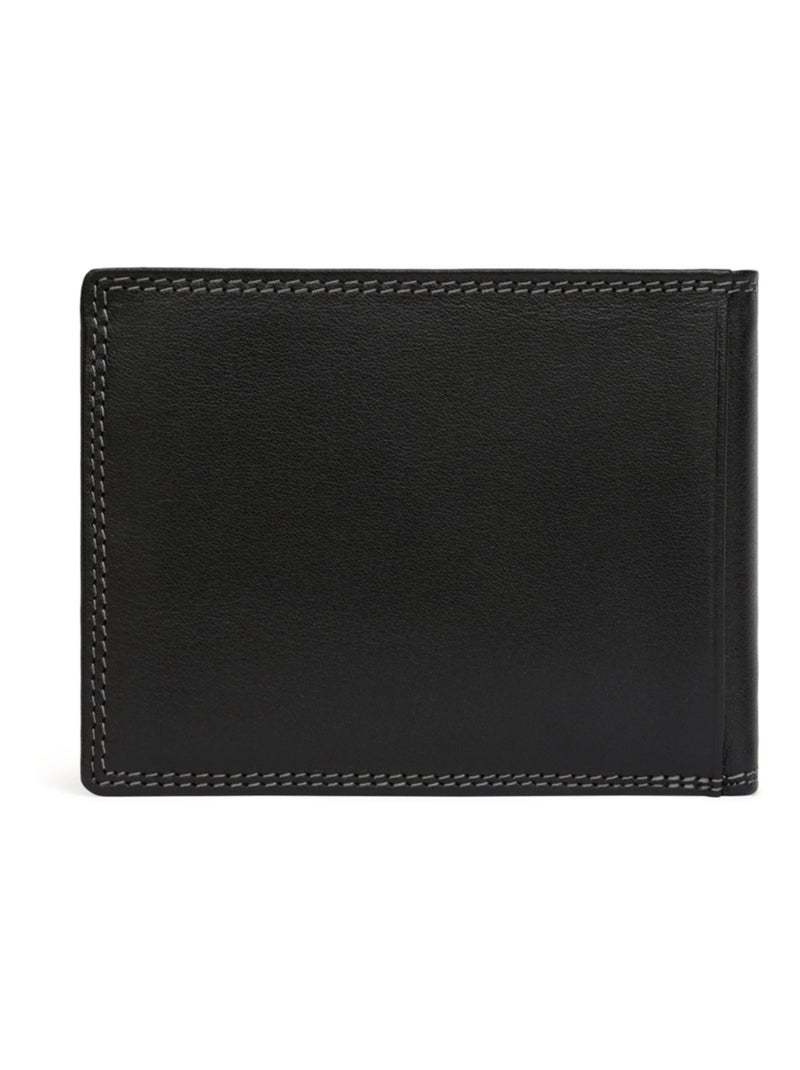 Portefeuille italien  2 volets  Stop RFID  Cuir SENSATION Noir - Kiabi
