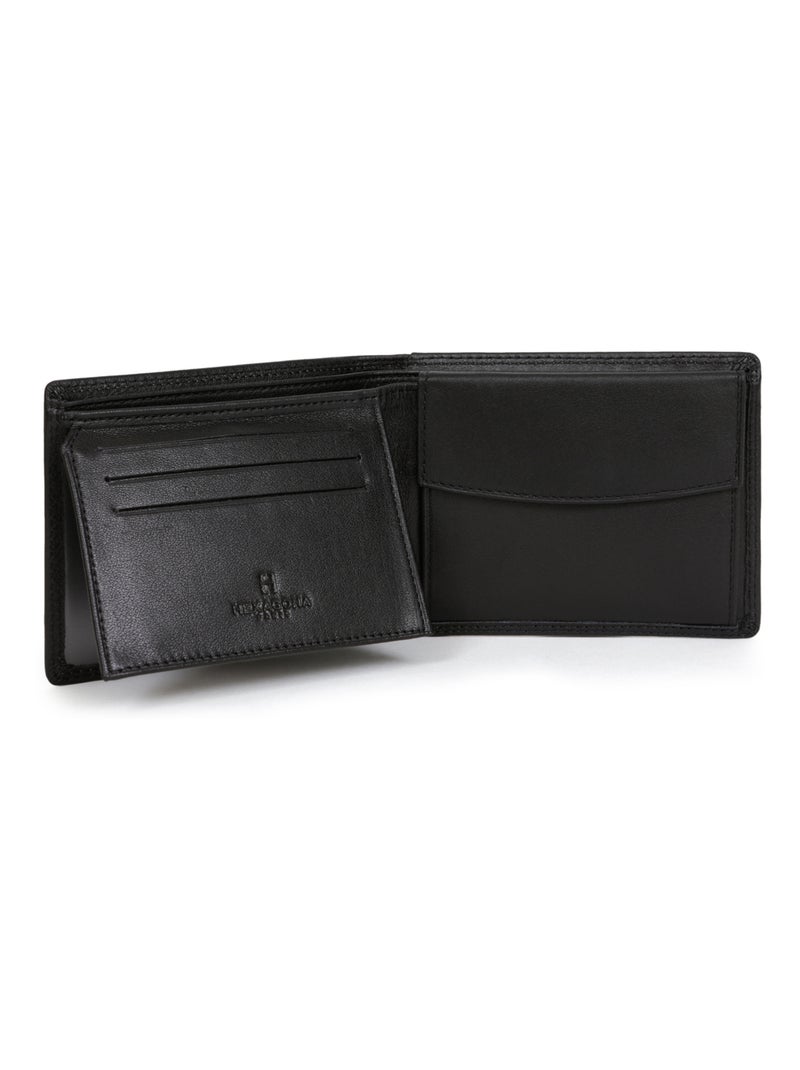 Portefeuille italien  2 volets  Stop RFID  Cuir SENSATION Noir - Kiabi