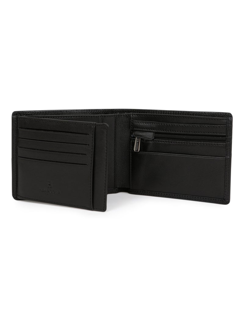 Portefeuille italien  2 volets  Stop RFID  Cuir SENSATION Noir - Kiabi