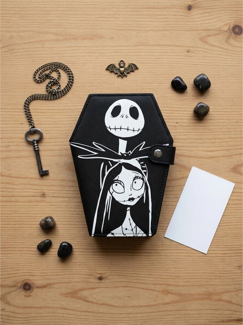 Portefeuille Jack et Sally simili cuir Disney Noir - Kiabi