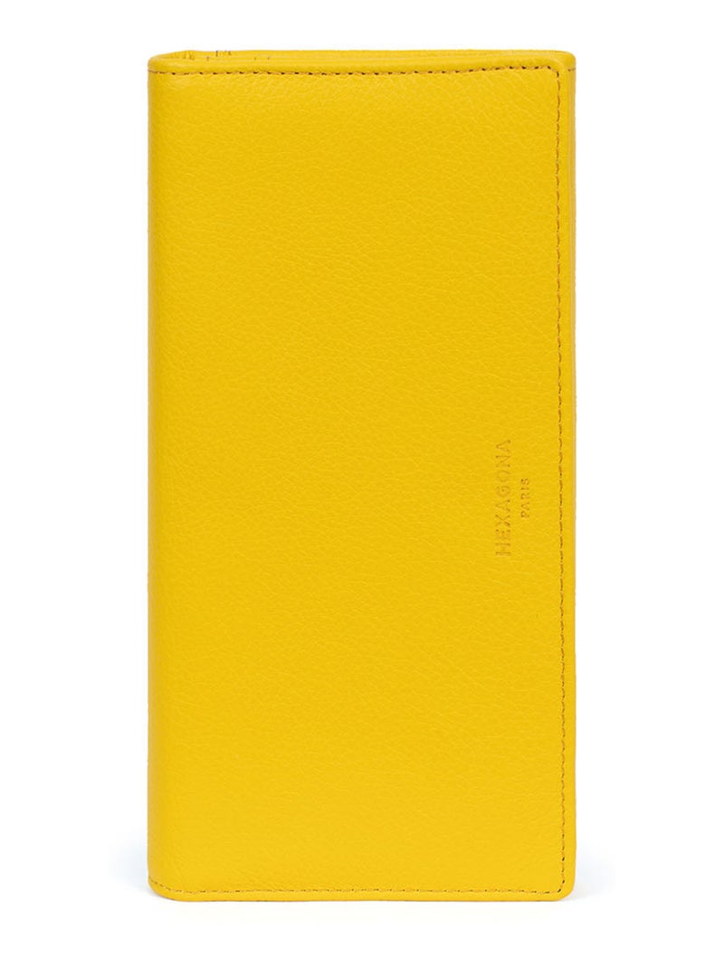 Portefeuille long  1 volet  Cuir CONFORT Jaune - Kiabi