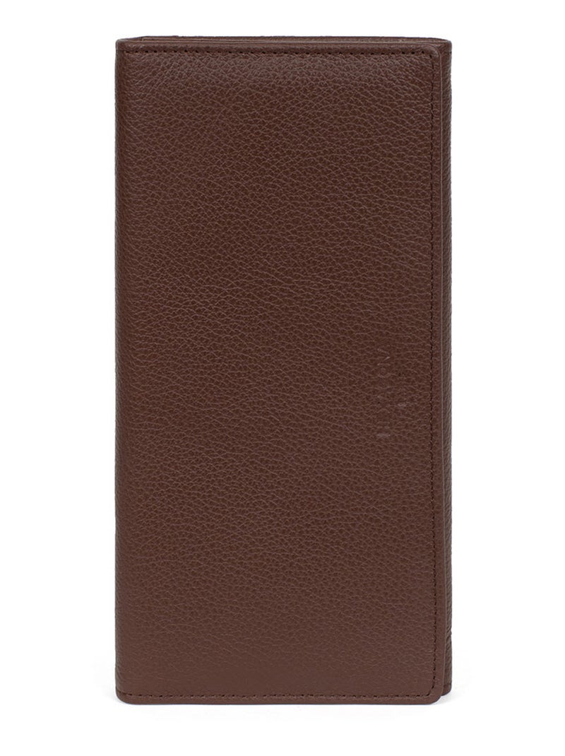 Portefeuille long  1 volet  Cuir CONFORT Marron chocolat - Kiabi