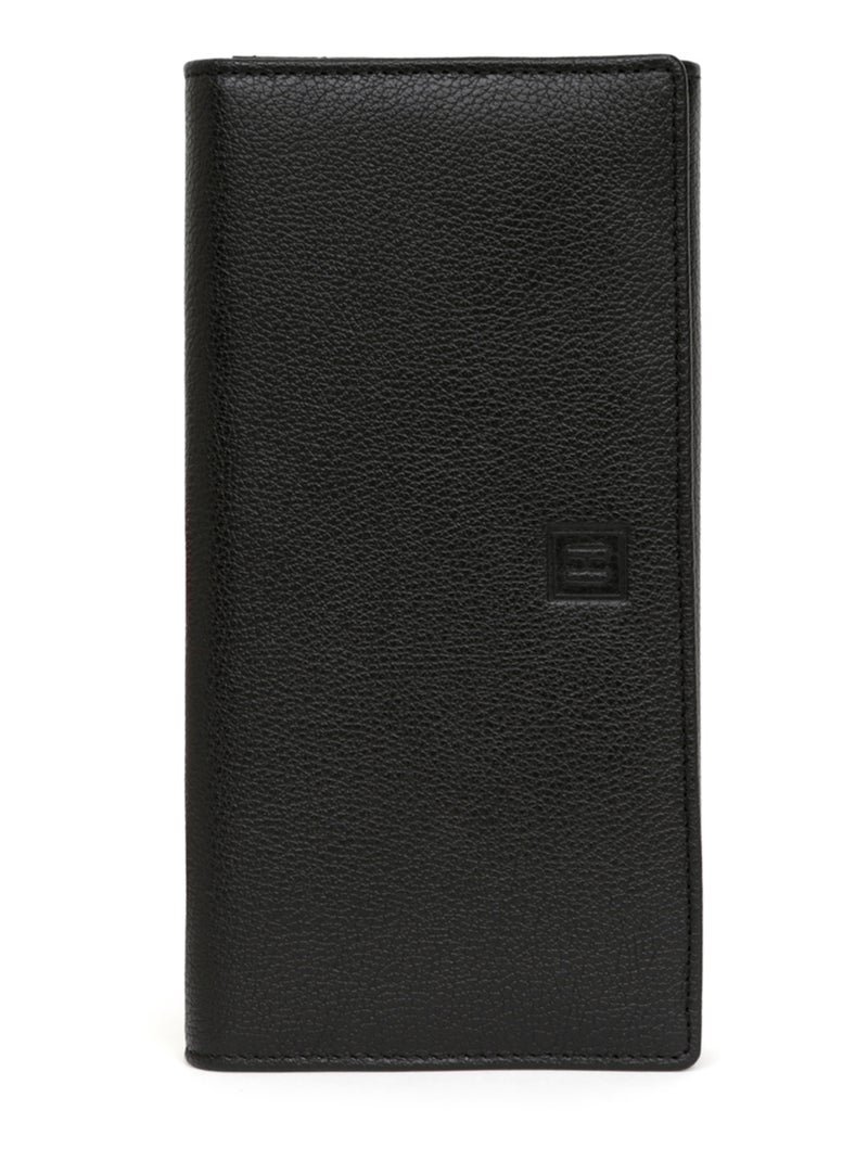 Portefeuille long  1 volet  Cuir CONFORT Noir - Kiabi