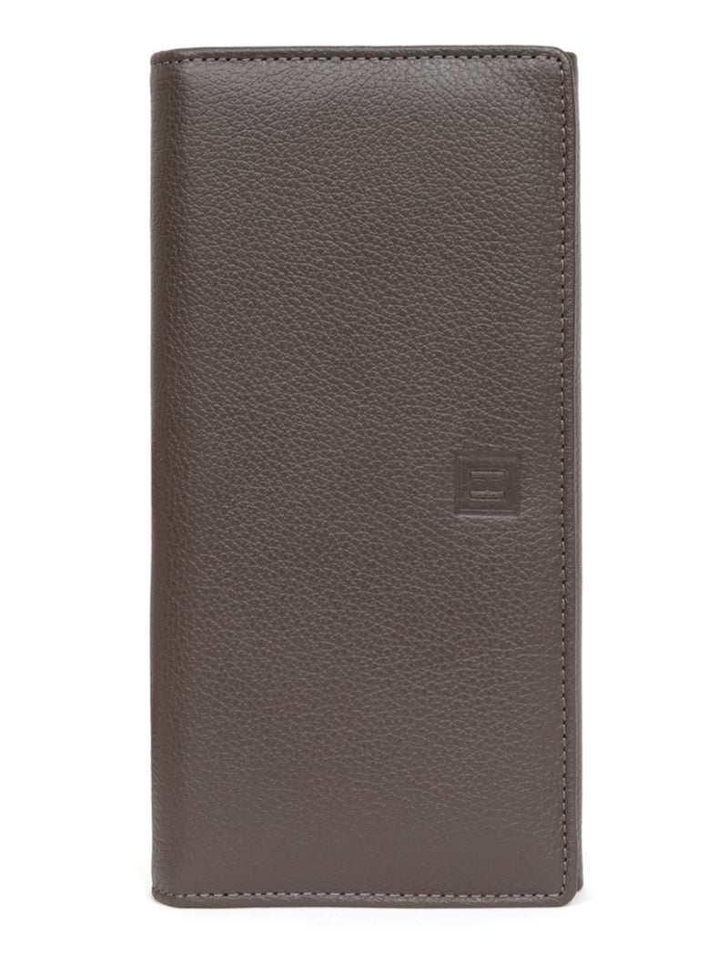 Portefeuille long  1 volet  Cuir CONFORT Taupe - Kiabi