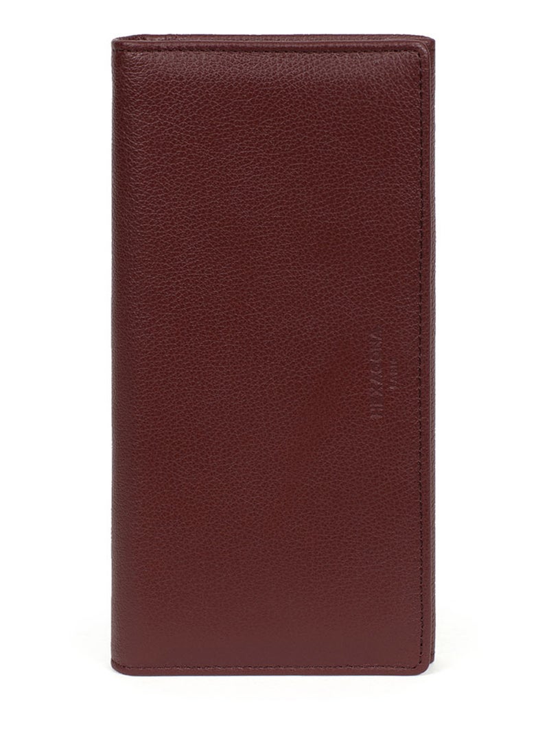Portefeuille long  1 volet  Cuir CONFORT Violet prune - Kiabi