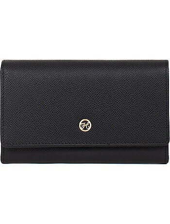 Portefeuille long 1 volet stop rfid cuir aude hexagona