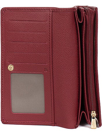 Portefeuille long 1 volet stop rfid cuir aude hexagona