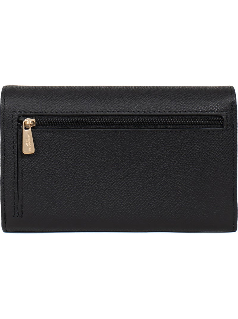 Portefeuille long  1 volet  Stop RFID  Cuir AUDE Noir - Kiabi