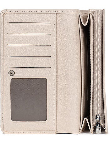 Portefeuille long 1 volet stop rfid cuir mirabelle hexagona