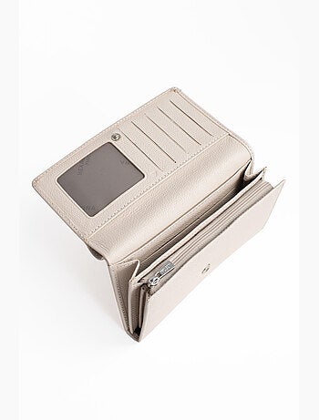Portefeuille long 1 volet stop rfid cuir mirabelle hexagona