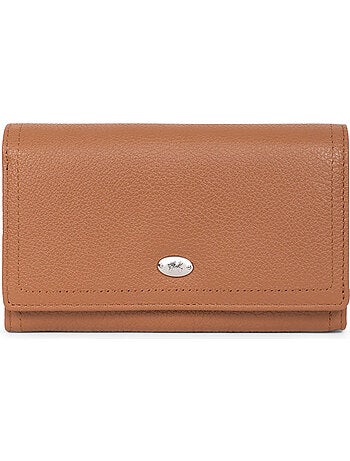 Portefeuille long 1 volet stop rfid cuir mirabelle hexagona