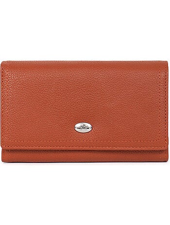 Portefeuille long 1 volet stop rfid cuir mirabelle hexagona