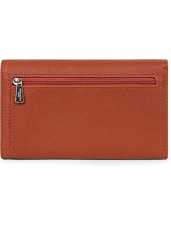 Portefeuille long 1 volet stop rfid cuir mirabelle hexagona
