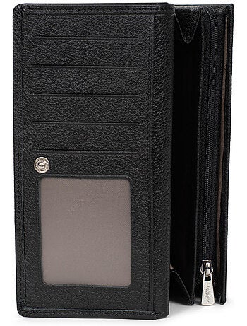 Portefeuille long 1 volet stop rfid cuir mirabelle hexagona