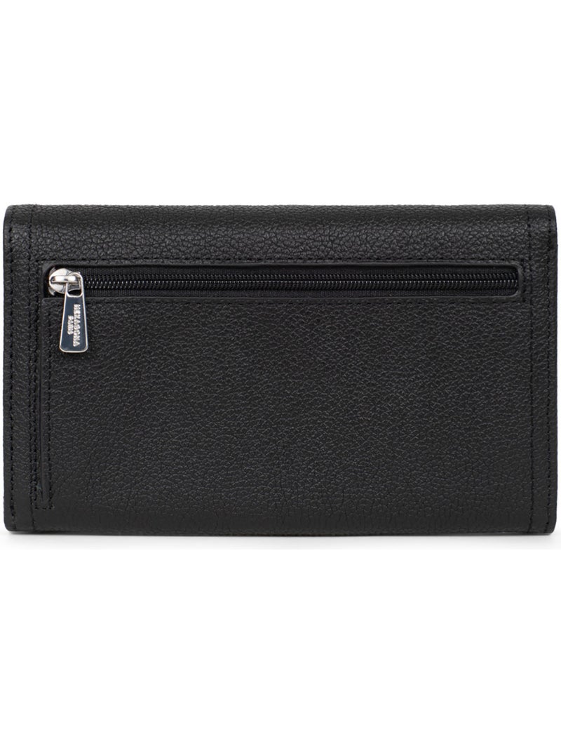 Portefeuille long  1 volet  Stop RFID  Cuir MIRABELLE Noir - Kiabi