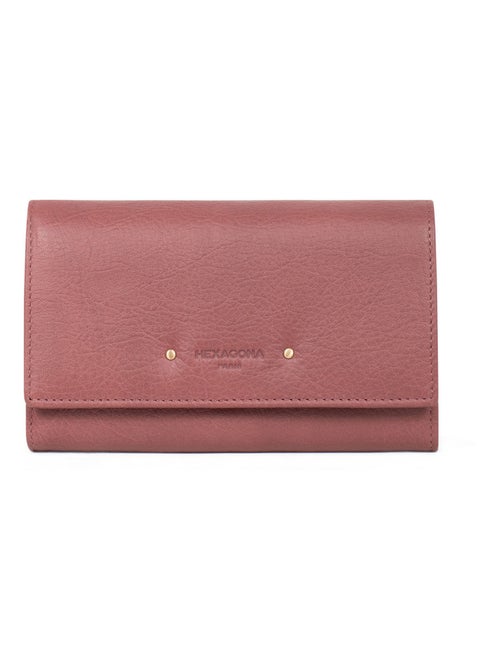 Portefeuille long  1 volet  Stop RFID  Cuir PRALINE - Kiabi