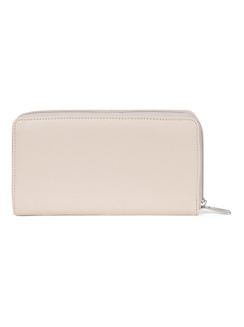 Portefeuille long  Cuir CONFORT Ivoire - Kiabi