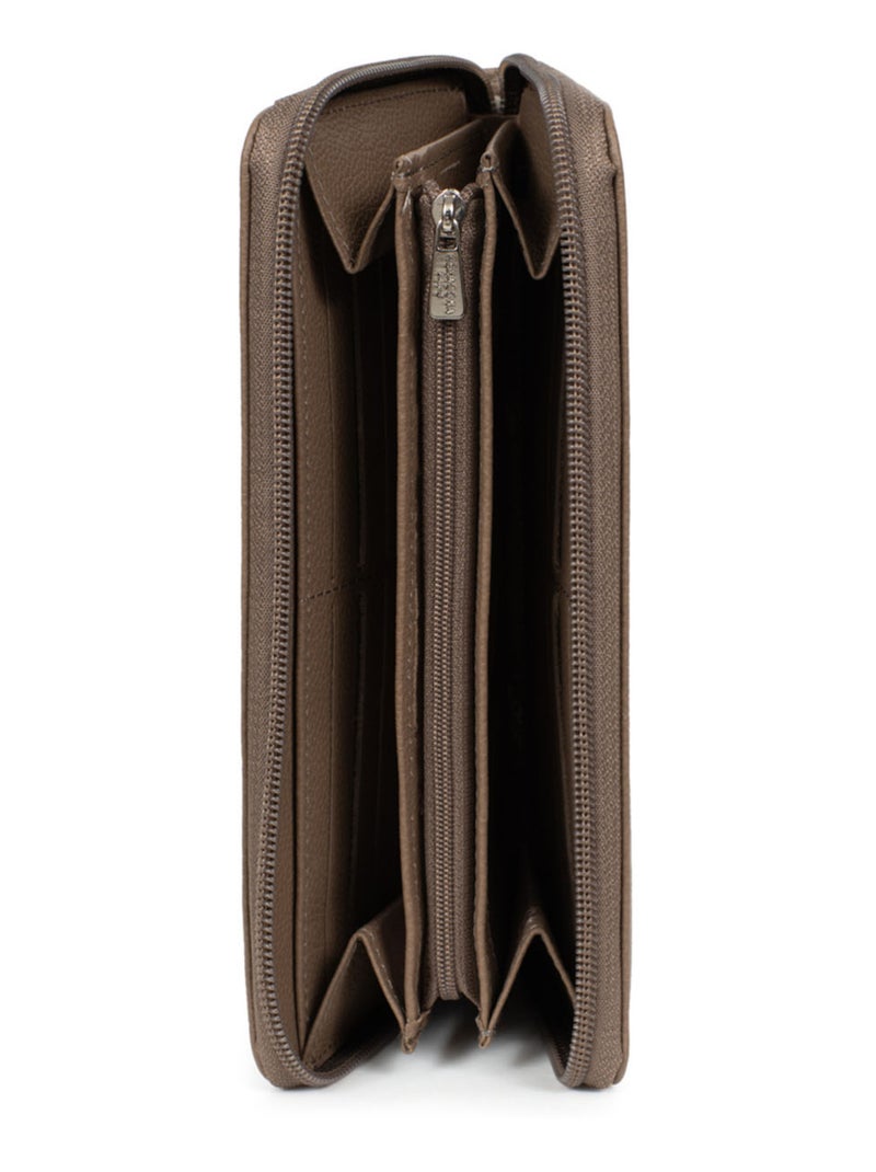 Portefeuille long  Cuir CONFORT Marron clair - Kiabi