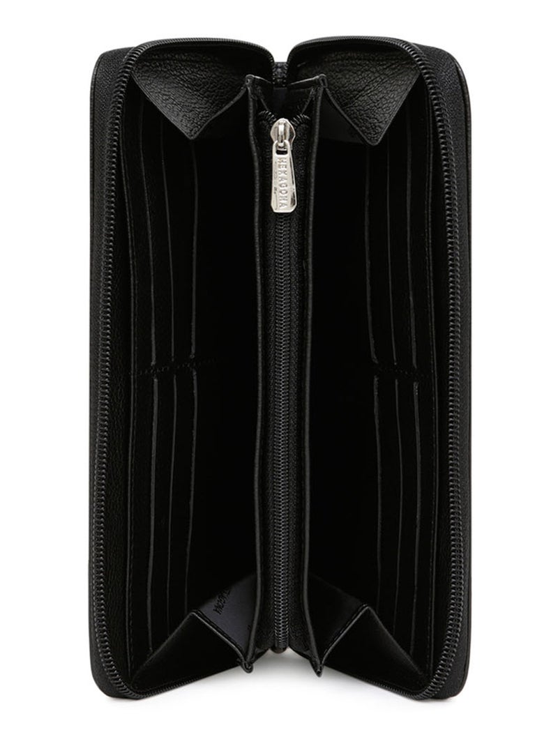 Portefeuille long  Cuir CONFORT Noir - Kiabi