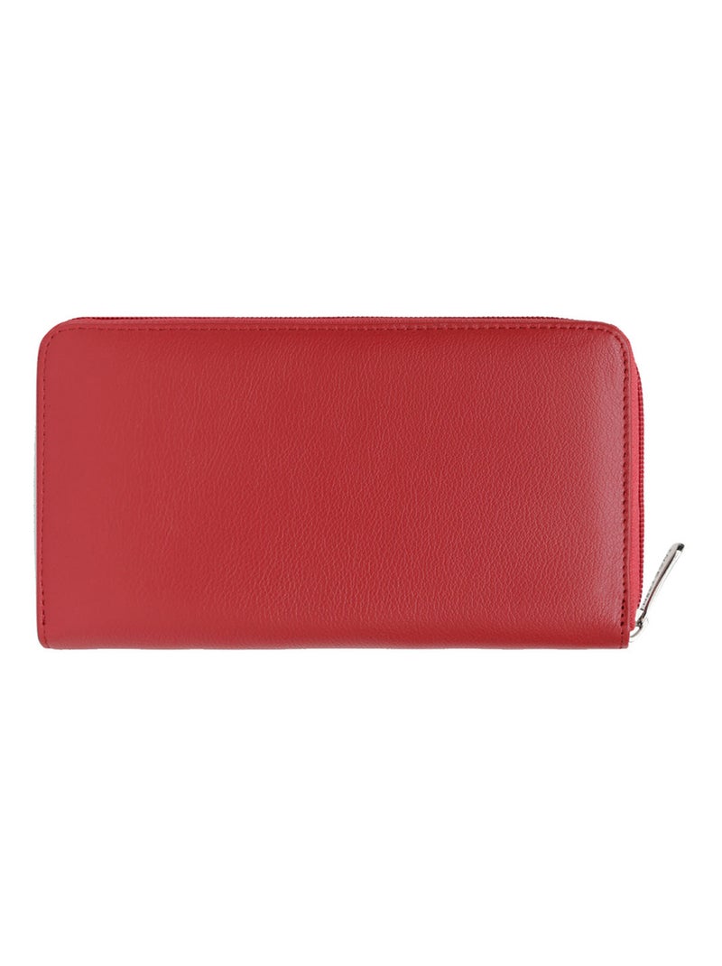Portefeuille long  Cuir CONFORT Rouge foncé - Kiabi