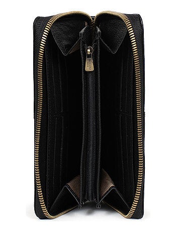 Portefeuille long stop rfid cuir ambroise hexagona