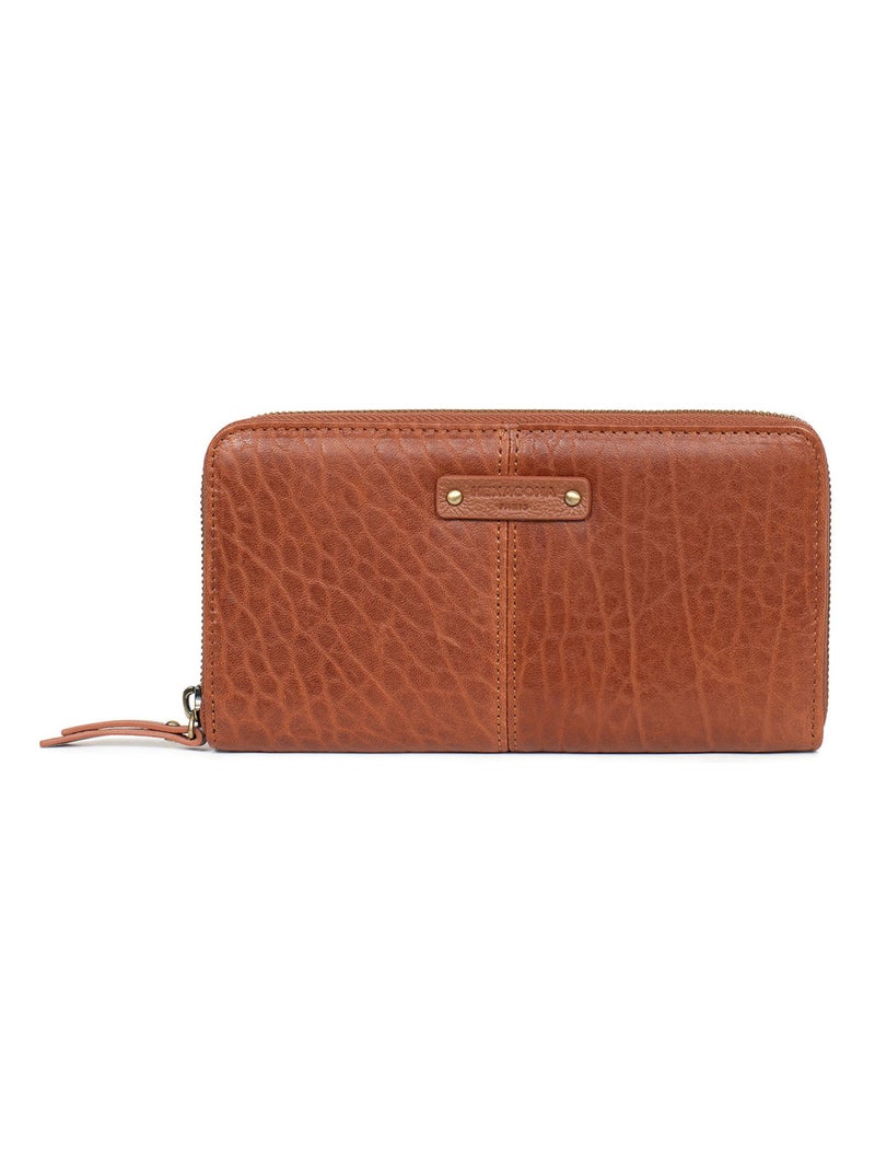 Portefeuille long  Stop RFID  Cuir AMBROISE Marron - Kiabi