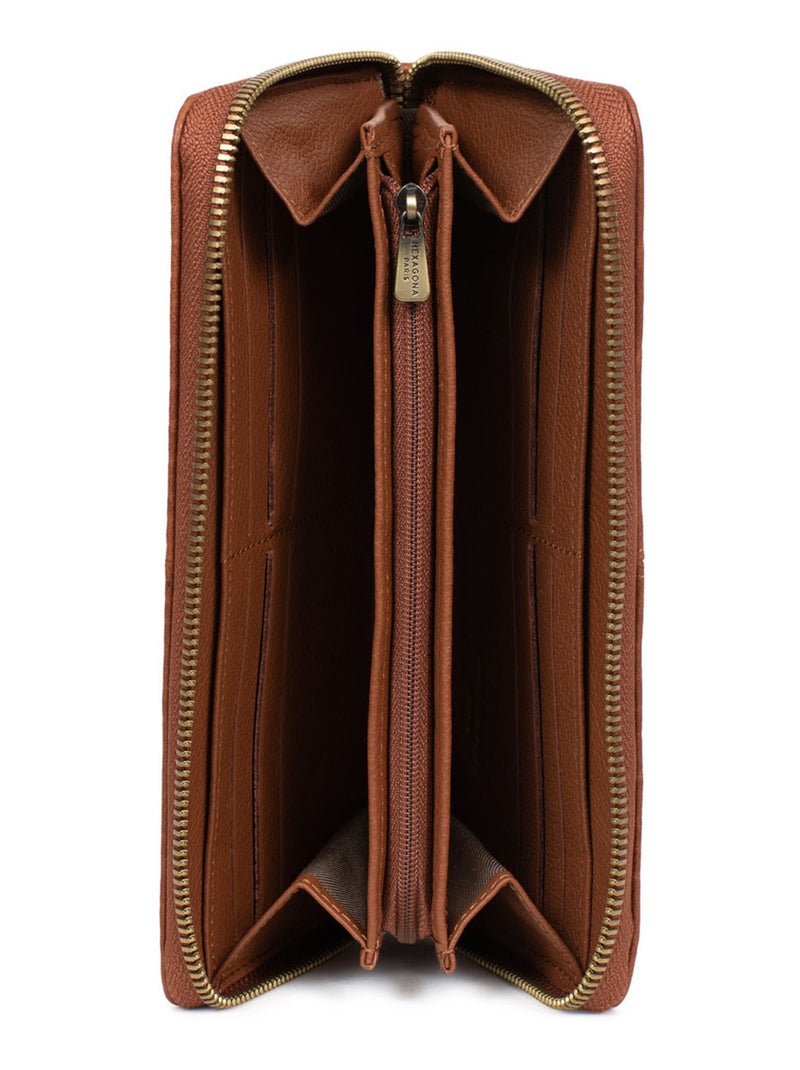Portefeuille long  Stop RFID  Cuir AMBROISE Marron foncé - Kiabi