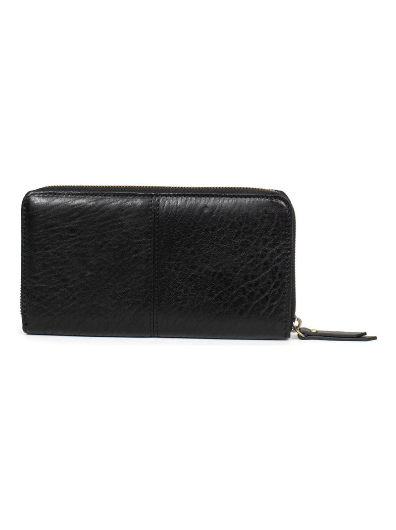 Portefeuille long  Stop RFID  Cuir AMBROISE Noir - Kiabi