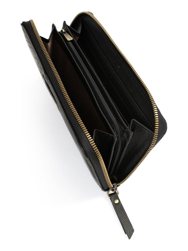 Portefeuille long  Stop RFID  Cuir AMBROISE Noir - Kiabi