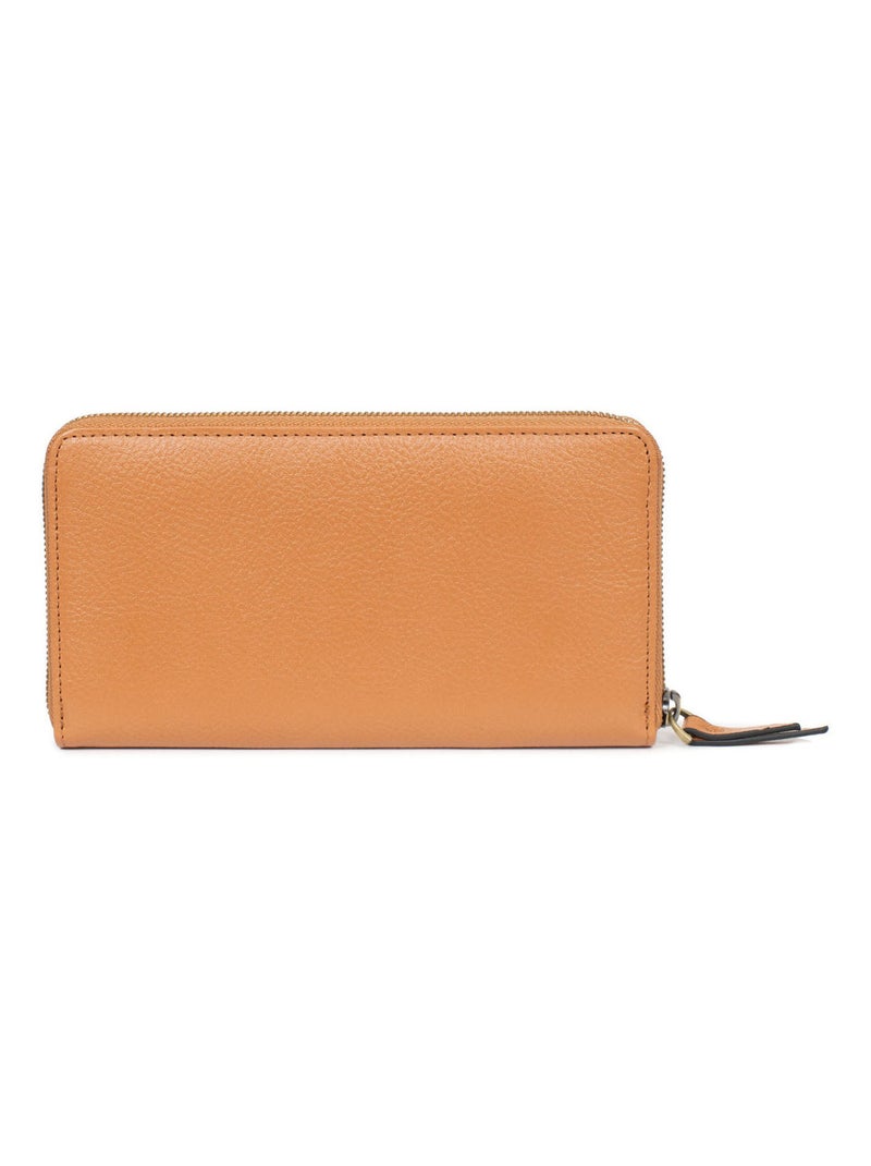 Portefeuille long  Stop RFID  Cuir BASTILLE Marron clair - Kiabi