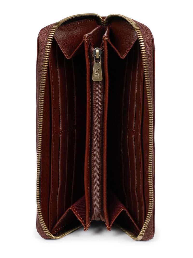 Portefeuille long  Stop RFID  Cuir BASTILLE Marron - Kiabi