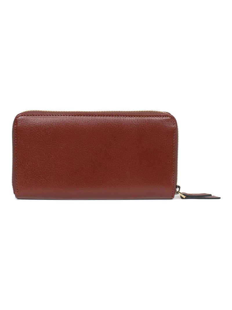 Portefeuille long  Stop RFID  Cuir BASTILLE Marron - Kiabi