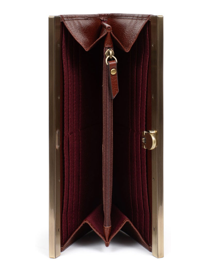 Portefeuille long  Stop RFID  Cuir BASTILLE Marron - Kiabi